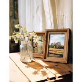 SUMGAR Picture Frames 7x5 Photo Frames 5x7 inches Wooden for Wall Friend Family Birthday Gift for Christmas Real Glass with Mounts Barn Wood Rustic Frames Display Vertical Horizontal Desk Tabletop