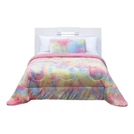 Elefantito Cobertor Individual Con Borrega Acuarela Tie Dye Ultra Suave