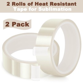 Billbotk 20mm Heat Resistant Tape for Sublimation, Heat Transfer Tape for Heat Press, No Residue Thermal Tape for Sublimation, HTV Heat Press (Clear)
