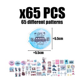 65 Pieces Travel Themed Stickers, Cute Graffiti Stickers, Waterproof Stickers, Retro Stickers, Can Be Used in Notebooks, Suitcases, Water Bottles.