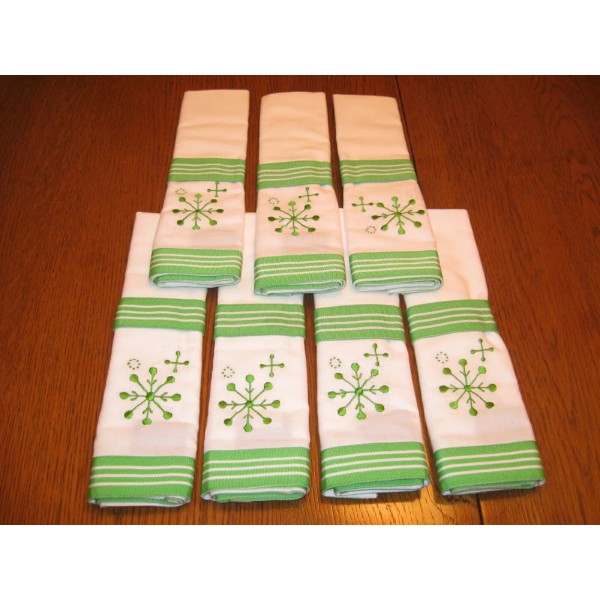 Holdeverything Christmas Snowflake Design Napkins 100% Cotton 22" x 22"