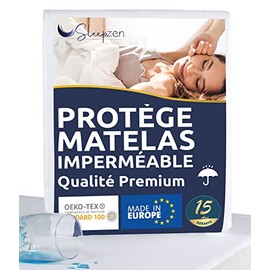 Waterproof Mattress Protector 80 x 190 cm – Oeko-Tex® Certified Mattress Protector – Surface 70% Cotton Fleece, 30% Polyester – Polyurethane Protective Membrane – Anti-Bacterial Anti-Dust Mite