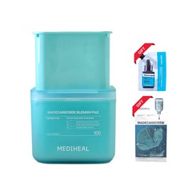 Mediheal [Limited Edition Bonus Gift Set] 2nd Generation Mediheal Madecassoside Blemish Toner Derma Pad Main Product + Refill / Madeca Serum 10ml + Madeca Pack 1 Sheet Bonus Gift, 2 Packs, 100 Sheets / [한정추가증정세트] 2세대 메디힐 마데카소사이드 흔적 토너 더마패드 본품+리필 / 마데카세럼1