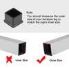 sourcing map Rubber Furniture Caps 25mm x 25mm Square Shaped