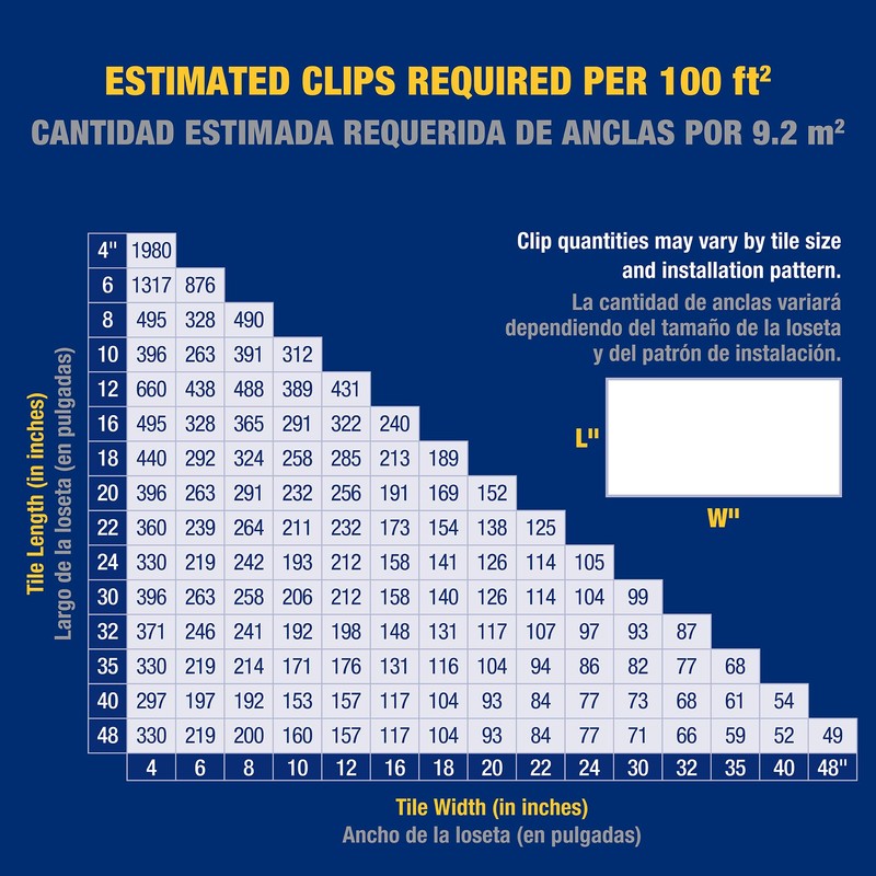 QEP LASH XL Tile Leveling System Clips for 3/16" Grout