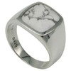 Fine Signet Ring 925 Silver with Howlite, Silver