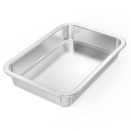 Onlyfire Non-Stick Deep Roasting Tin, Stainless Steel Roasting Tray for Gas/Charcoal Grill and Oven, 31.5 x 21.5 x 4.8 cm