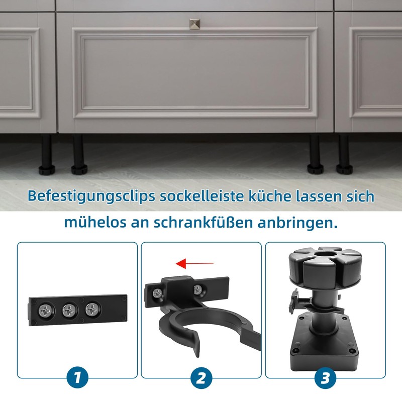 Kitchen Skirting Clips, Pack of 20 Strip Clips for Skirting