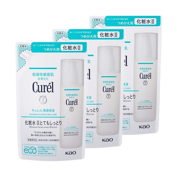 [3 pieces] Curel Lotion III (Very Moist) Refill, 4.4 fl