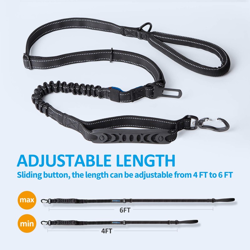 IOKHEIRA Multifunctional Leash with Car Seatbelt for Large, Medium Dogs,