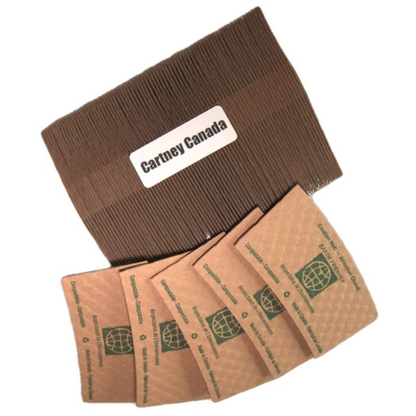 Cartney Canada Kraft Textured Corrugated Disposable Coffee Cup Sleeves (80