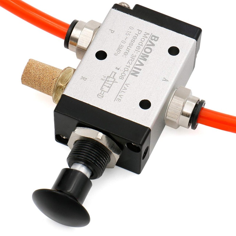 BAOMAIN Manual Hand Pull Air Valve, 1/4" PT 3 Port
