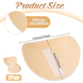 2 Pairs Shoulder Pads, 1.5cm Thickness Set-in Shoulder Pads, Foam-Shoulder-Pad for Women Clothing Sewing Supply Breathable Thick Sponge Enhancer Foam Pad for Sloping High Low-Shoulder Suit Skin Color