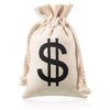 Boao 24 Piece Canvas Money Bag Pouch with Drawstring Closure