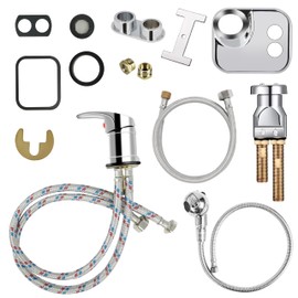 Professional Salon Shampoo Bowl Faucet for Home, Chrome Hose Replacement Set, Sprayer With Vacuum Breaker, Bath Accessories