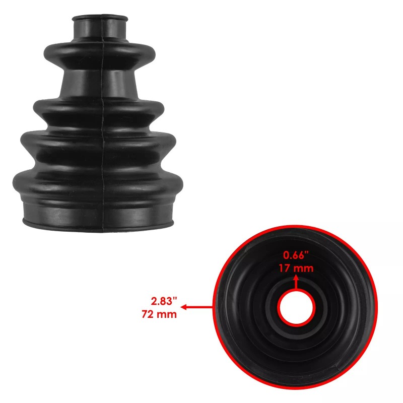 Caltric 2 Front Axle Inner Outer CV Boot Kits for