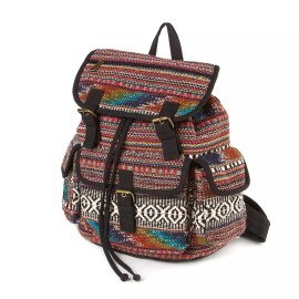 Unbranded Burlington Multi-Color Yarn Dye Backpack School Book Bag - NWT