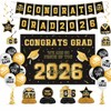 2026 Graduation Decorations Set, Gold and Black Party Supplies -