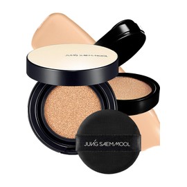 JUNG SAEM MOOL Essential Skin Nuder Longwear Cushion 0.98 Fl Oz (Light), Refill Included, 24H Lasting Cushion Foundation with High Coverage, Semi-Matte Natural Finish, Korean Foundation Makeup
