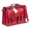 Hamosons – Classic briefcase / teacher’s bag, size L, made out of leather, light cherry red