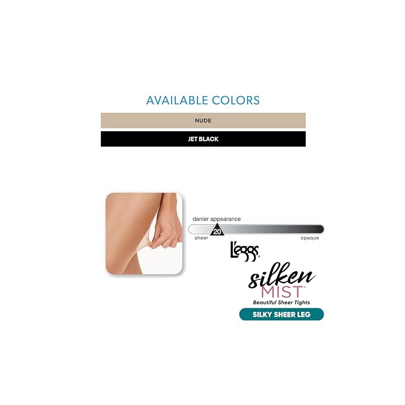 L'eggs Silken Mist Silky Sheer Women's Tights, Control Top, Sheer