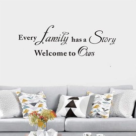 Inspirational Quotes Family Wall Decals: Home Vinyl Art Wall Stickers for Kitchen Living Room - Every Family Has a Story 34.3" X 11"