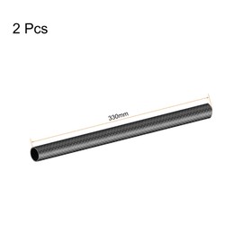sourcing map Carbon Fiber Tube 16x14x330mm for RC Airplane Quadcopter Black Tube 3K Roll Wrapped Matt Surface 2pcs