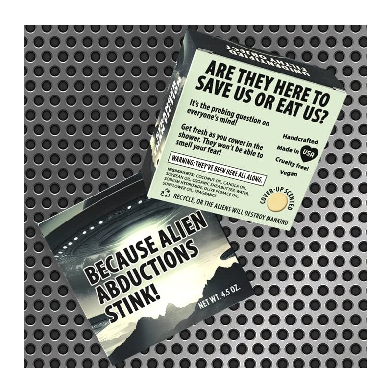 Totally Cheesy Funny Soap - Alien Invasion UFO Abduction Soap