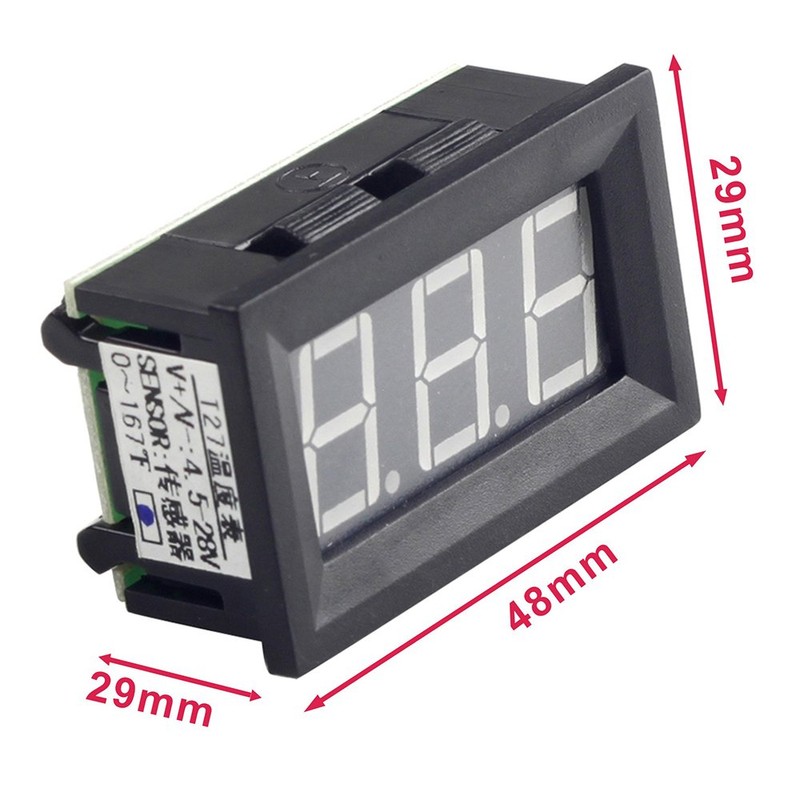 UCTRONICS 0-167°F Fahrenheit Digital Temperature Meter Blue LED Display MF55