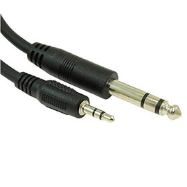 MyCableMart 12INCH 1/4"" Stereo TRS to 3.5mm Audio/Guitar Male to Male Cable, Black