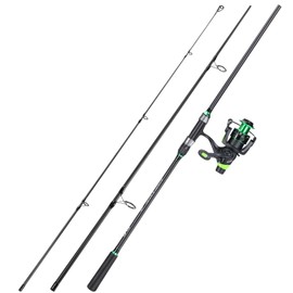Sougayilang Surf Fishing Rod Combo IM8 Carbon 3 Piece Travel Spinning Rod with 4000 Size Spinning Reel - 10', Green, LVS1003KO4000