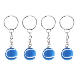 PATIKIL Tennis Keychain, 4Pcs Mini Tennis Ball Keychain Key Ring Cute Sports Keyrings for Sport Lovers, Navy Blue