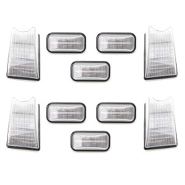 iJDMTOY 10pc Clear Lens Amber/Red Full LED Cab Roof Marker Light Kit Compatible With 2003-2009 Hummer H2 SUT, Replace OEM Red/Amber Lens Lamps/Bulbs