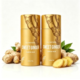 2PCS Sweet Ginger Vapor Rub Stick, All-Natural Herbal Massage Balm Enriched with Ginger and Peppermint Extract, Multipurpose Solid Rub Stick for Daily Full Body Massage Home & Travel