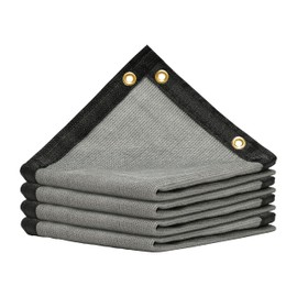 Amgo 6' x 18' Grey Custom Size Shade Cloth with Grommets - 90% Sunblock, Durable Mesh Fabric Tarp for Dog Kennel Cover, Fence Privacy Screen, Greenhouse, Chicken Coop & Pet Playpen