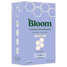 Bloom Creatina Monohidratada de Alta Pureza sin Sabor, 5g por porción | Apoya la fuerza, resistencia y recuperación | Sin OGM, Ideal para entrenamiento | 14 sobres (ideales para llevar)