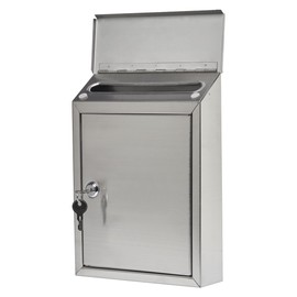 Ashley Wall-Mount Mailbox, Medium, Locking, Stainless Steel -AWM00SS0