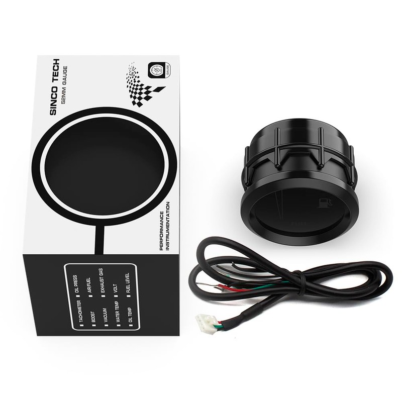 SINCO TECH 12V Universal 2" 52mm Fuel Level Gauge Auto
