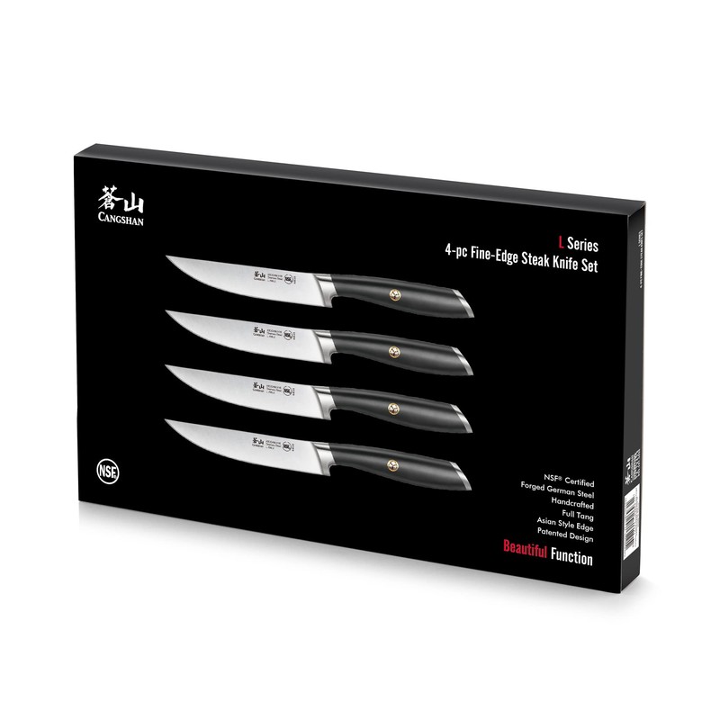 Cangshan L Series 4-Piece Fine-Edge Steak Knife Set, Forged German