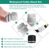 Faankiton Pack of 60 Cable Glands Waterproof Adjustable Cable Glands
