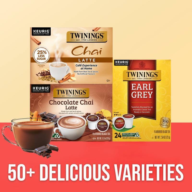 NEW Twinings Chocolate Chai Latte Tea K-Cup Pods for Keurig,