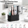Luxspire Toothbrush Holders for Bathrooms, Silicone, 5 Slots, Black