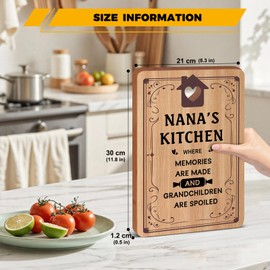 Nana Gifts, Mothers Day Gifts for Nana - Unique Nana Kitchen Cutting Board, Nana Birthday Gifts from Grandchildren, Christmas Presents for Nana Mother's Day