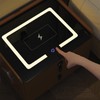 QHRAY Smart Fingerprint Nightstand with Wireless Charging, Fingerprint Side Table,Nightstand