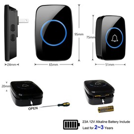 AIMALL Waterproof Wireless Doorbell System with Dual Plugin Receivers: Ultra-Long 300M Range, 60 Melodic Chimes & Adjustable Volume