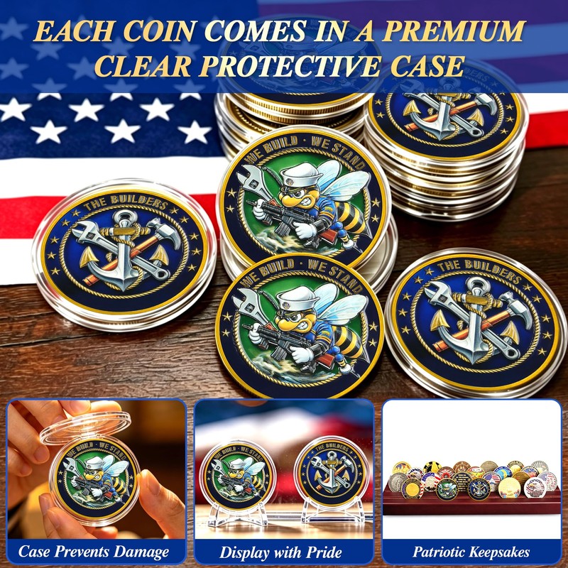 Navy Seabees Challenge Coin - We Build We Stand Navy