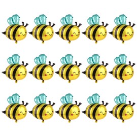 6pcs Bee Balloons, Cute Party Balloons Honey Bee Themed Birthday Party Baby Shower Bumblebee Decoration Supplies for Kids Adults (Yellow)