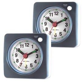 Guttiuaa Silent Alarm Clocks Bedside Non Ticking, 2 Pcs Simple Alarm Clock