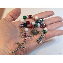 Italian Auto/Car Rosary With Red Horn & Mano Cornuto