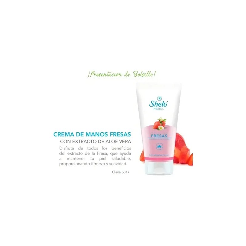 Crema de Manos Sheló Nabel con Fresa, Pack de 3